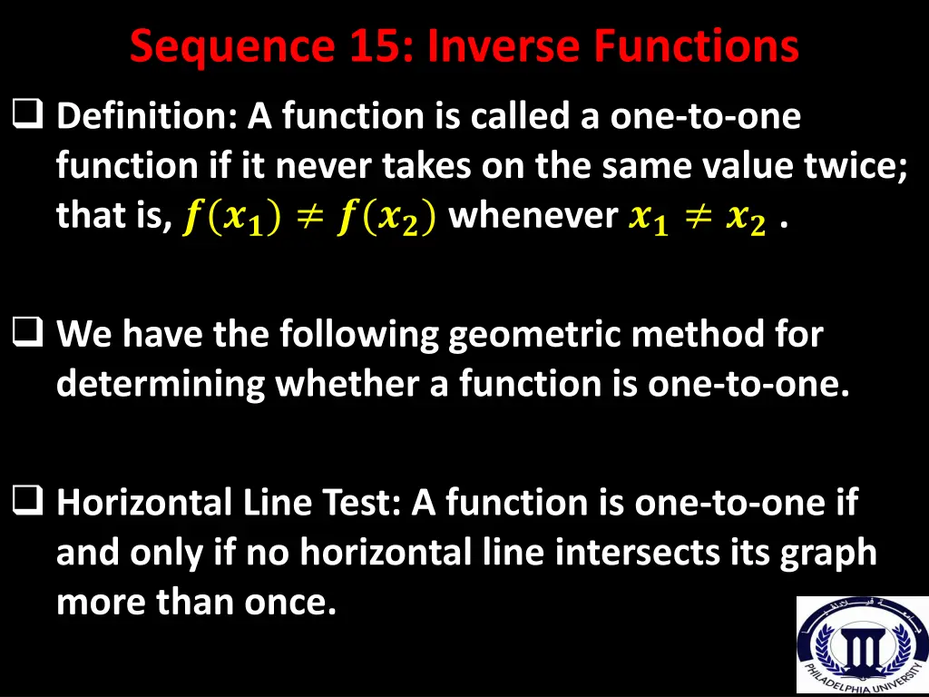 sequence 15 inverse functions definition