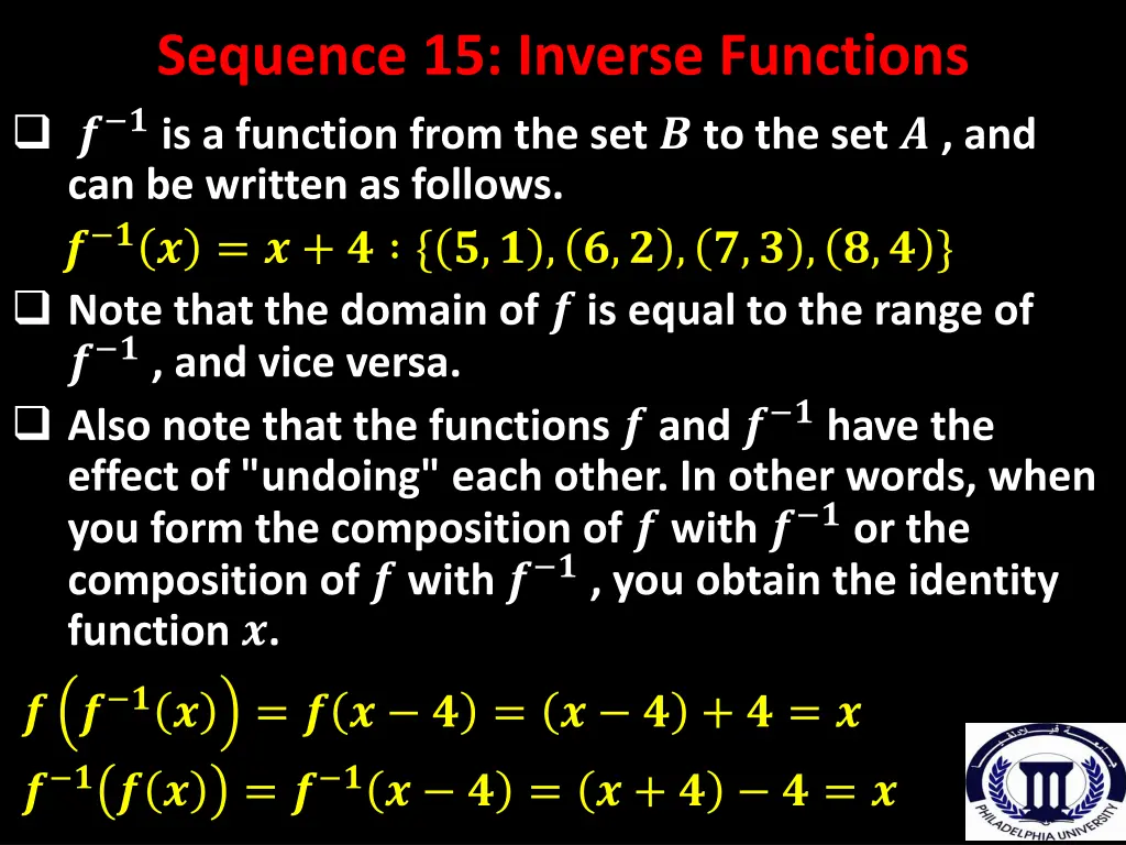 sequence 15 inverse functions is a function from