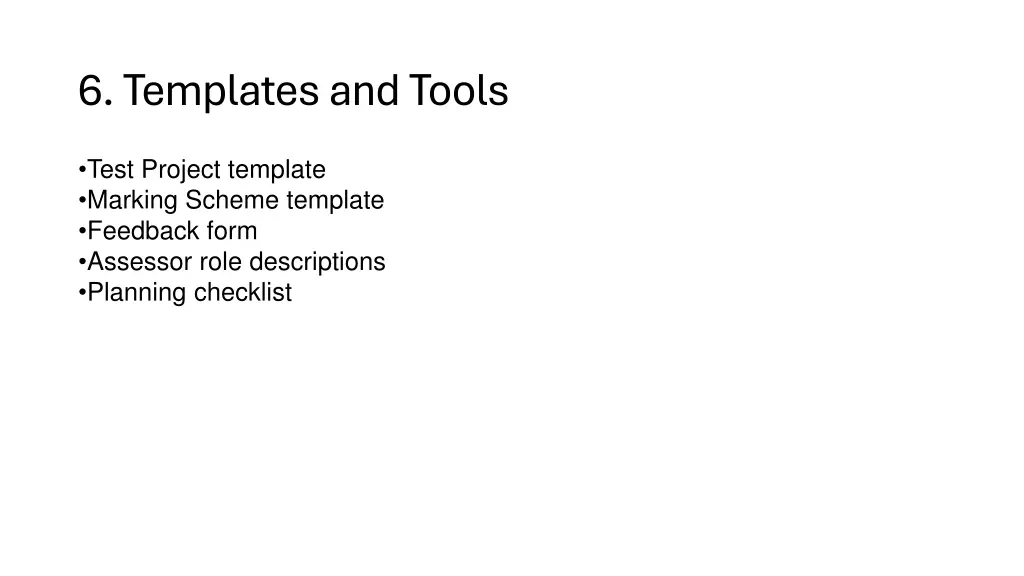 6 templates and tools