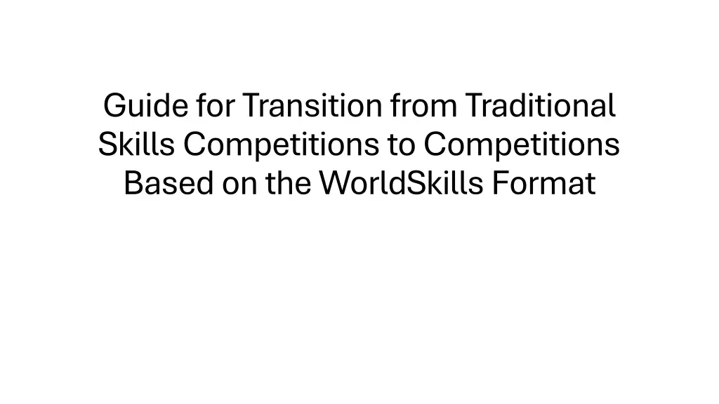 guide for transition from traditional skills