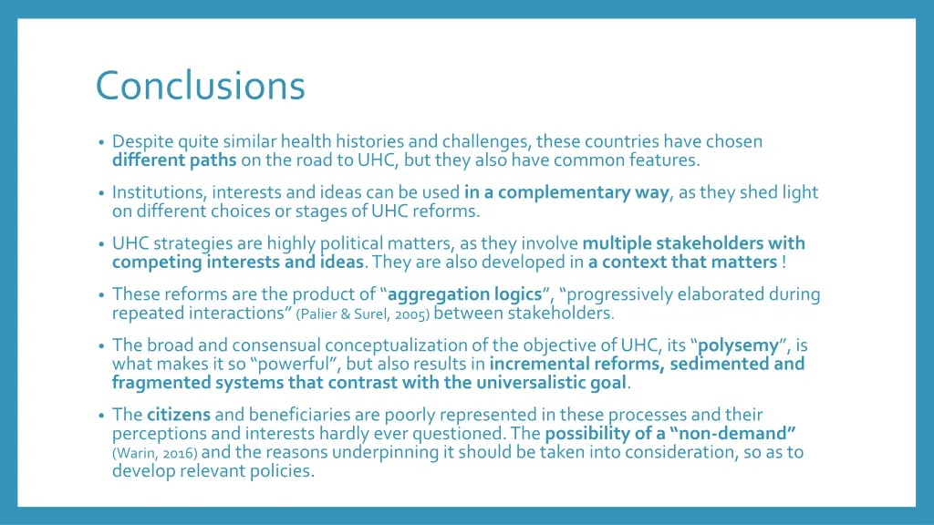 conclusions