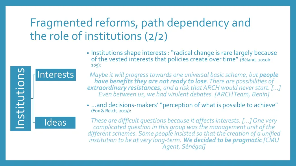 fragmented reforms path dependency and the role 1