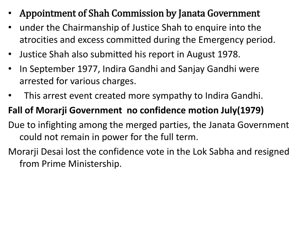appointment of shah commission by appointment