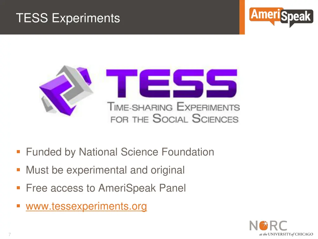 tess experiments