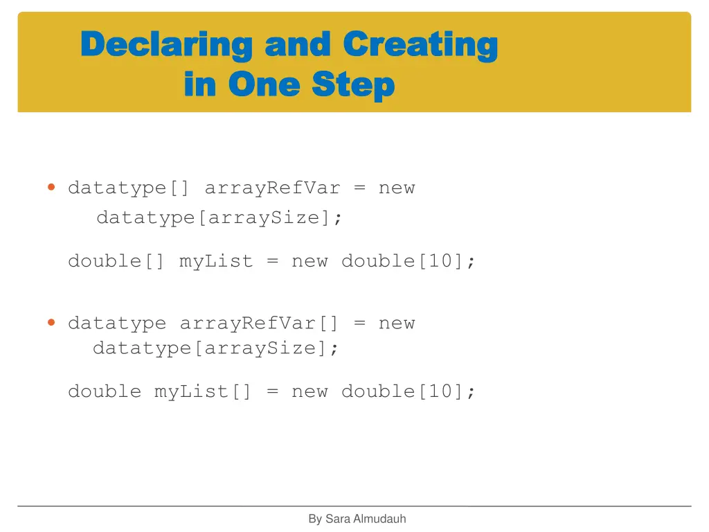 declaring and creating declaring and creating