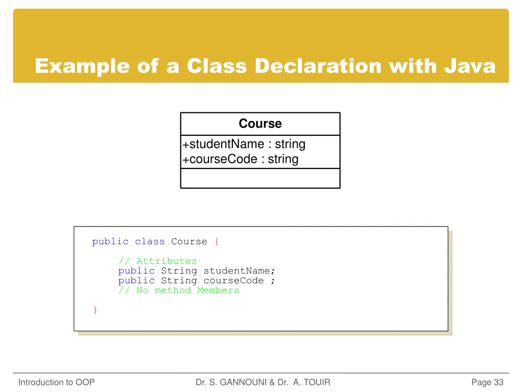 example of a class declaration with java