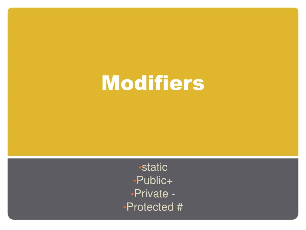 modifiers