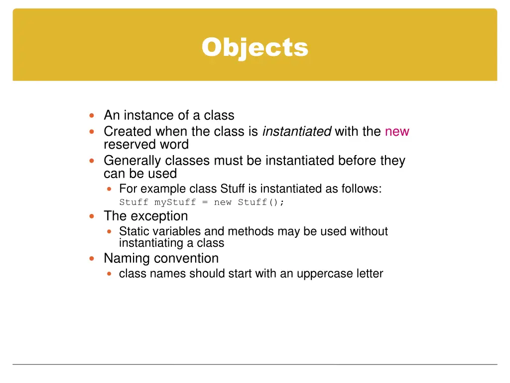 objects