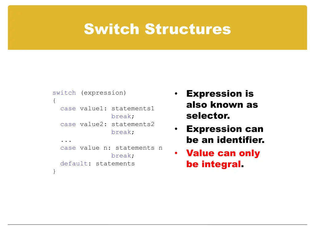 switch structures