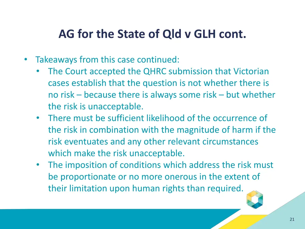 ag for the state of qld v glh cont