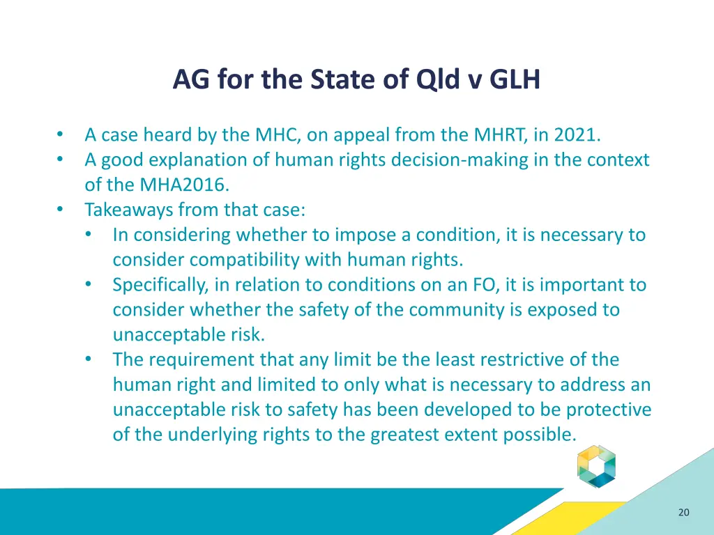 ag for the state of qld v glh