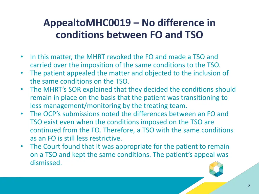 appealtomhc0019 no difference in conditions