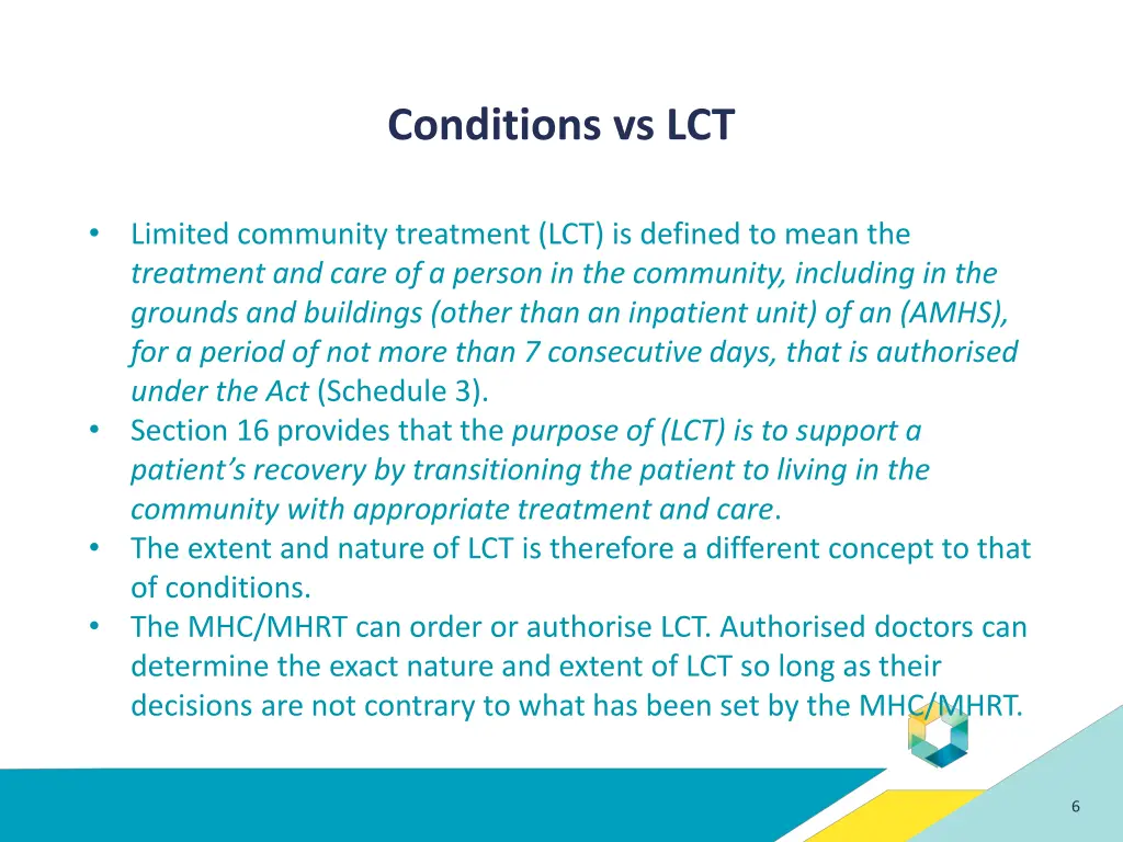 conditions vs lct