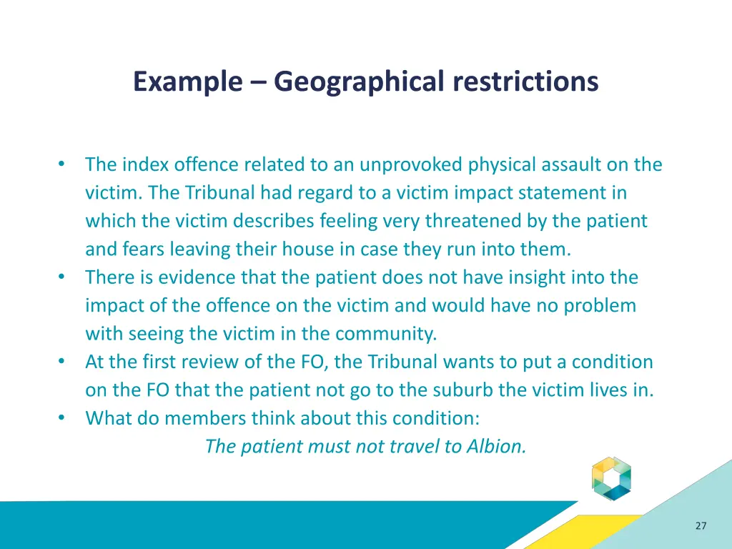example geographical restrictions