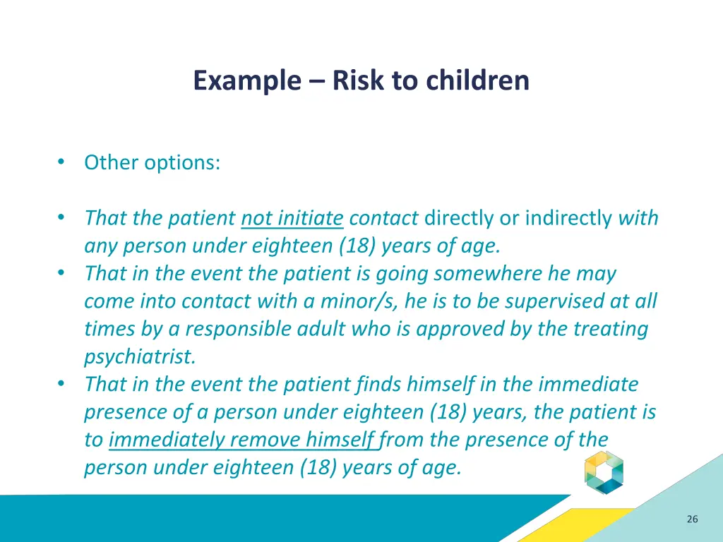 example risk to children 1