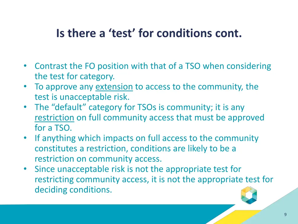 is there a test for conditions cont