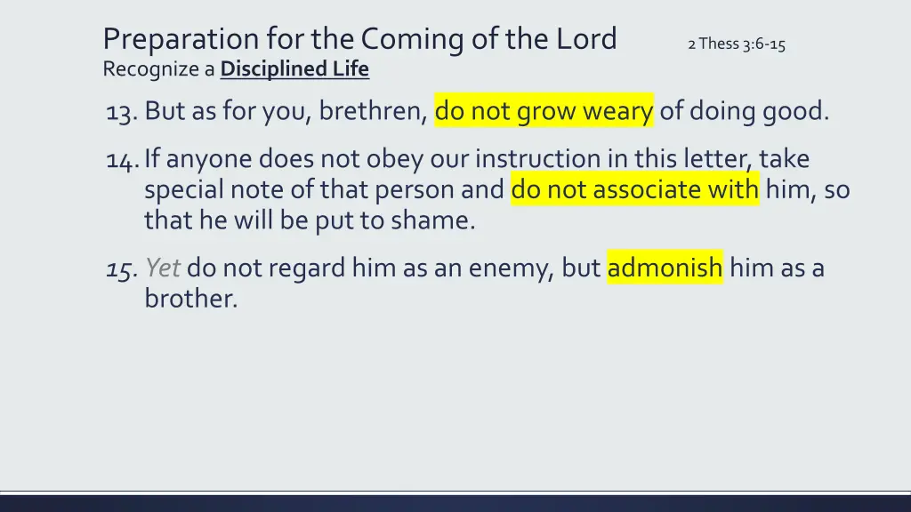 preparation for the coming of the lord recognize 10