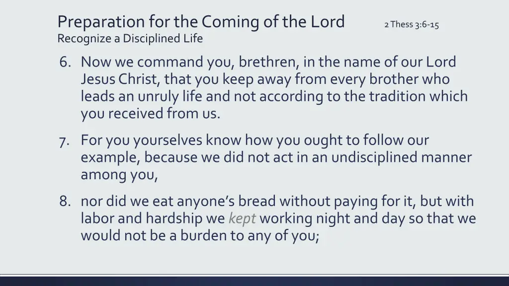 preparation for the coming of the lord recognize 2