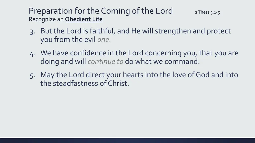 preparation for the coming of the lord recognize 7