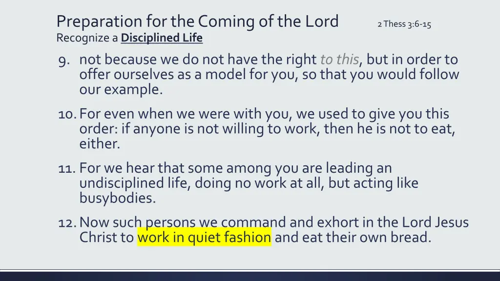 preparation for the coming of the lord recognize 9