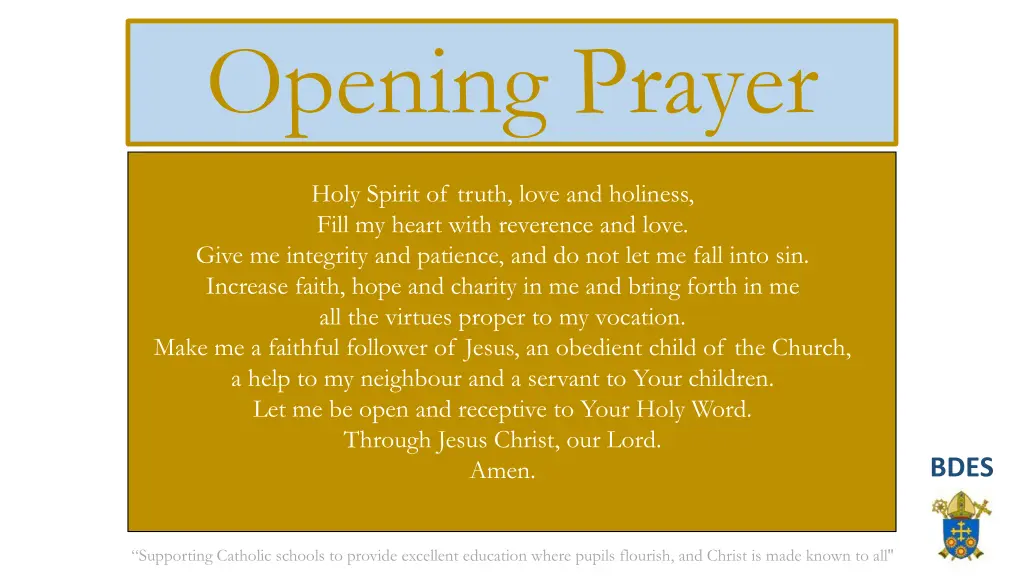 opening prayer