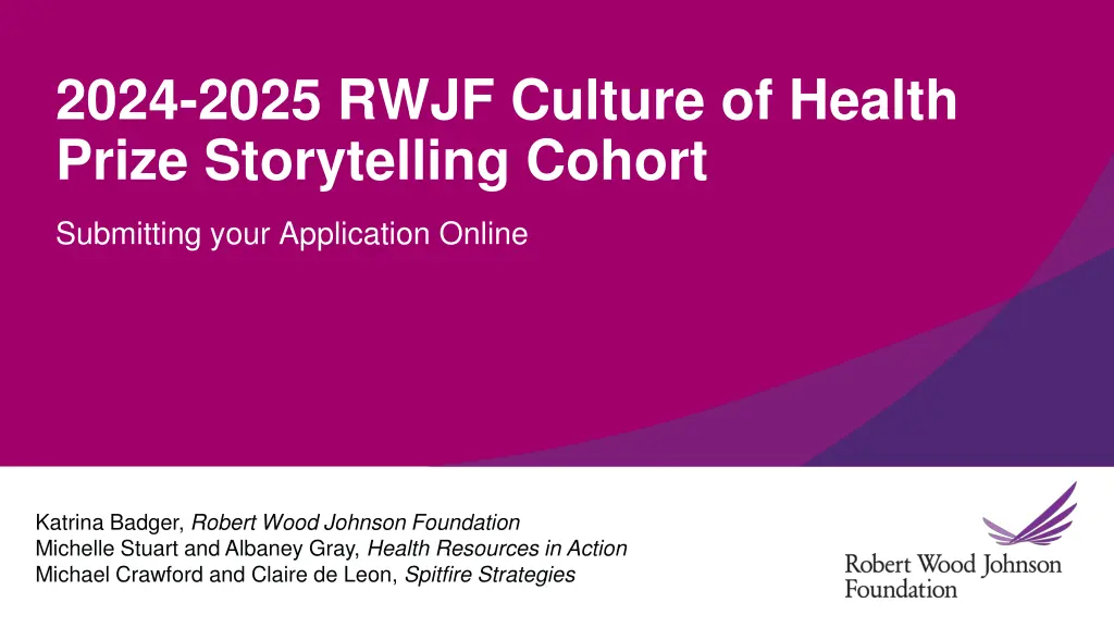 2024 2025 rwjf culture of health prize