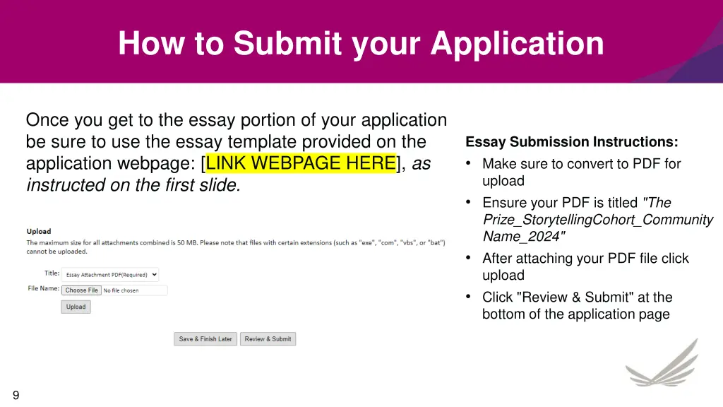 how to submit your application 2