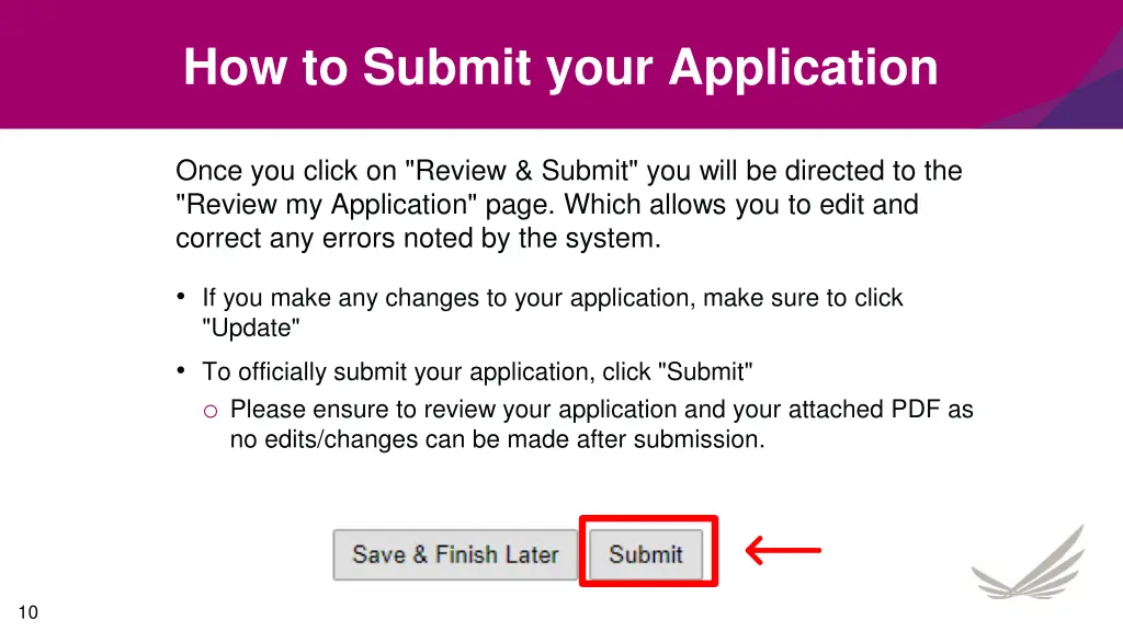 how to submit your application 3