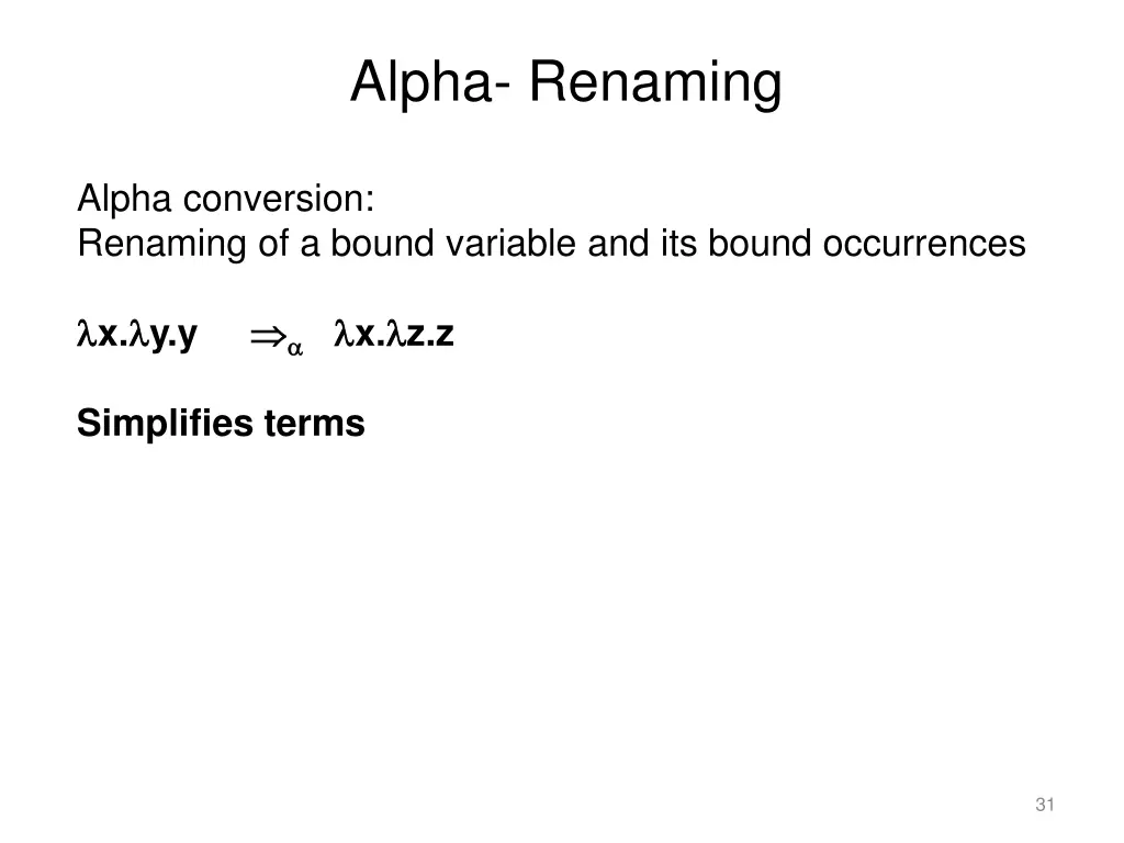 alpha renaming