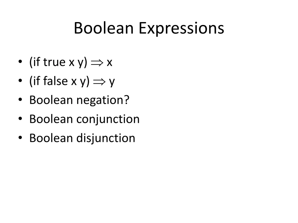 boolean expressions