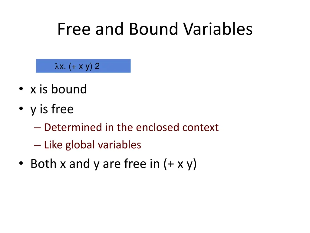 free and bound variables