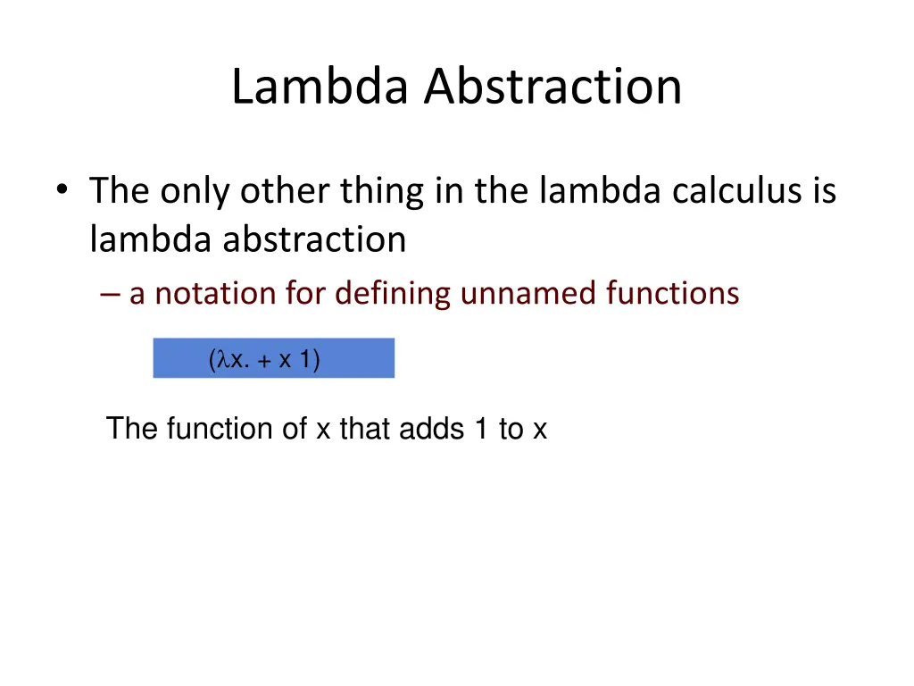 lambda abstraction