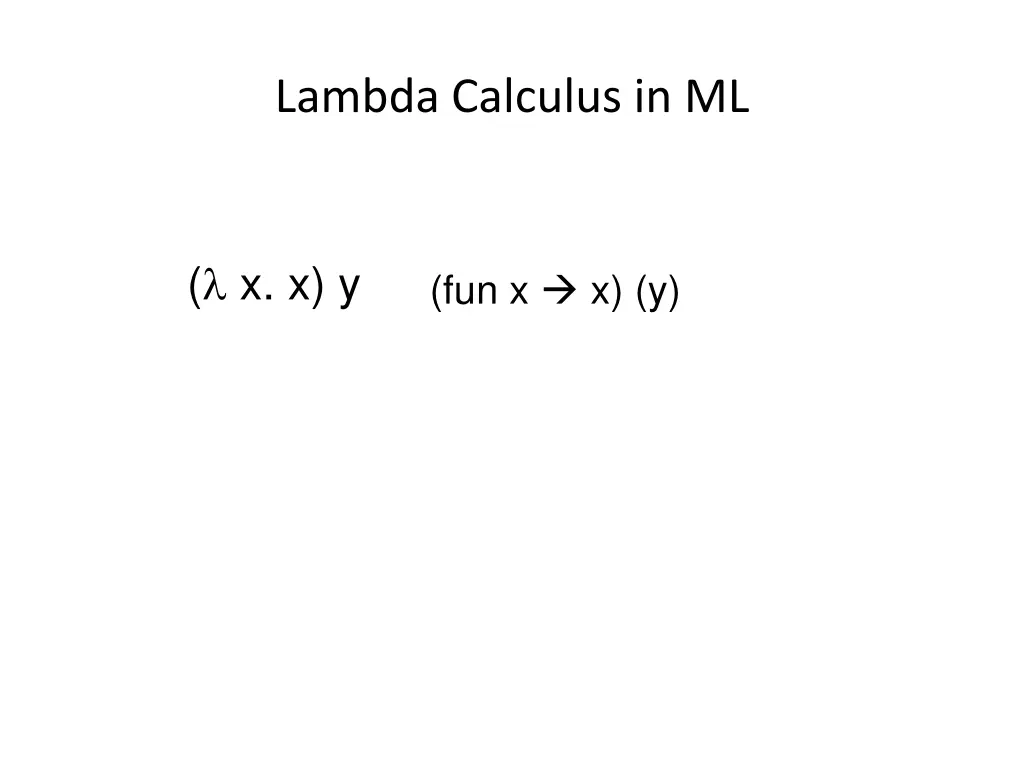 lambda calculus in ml