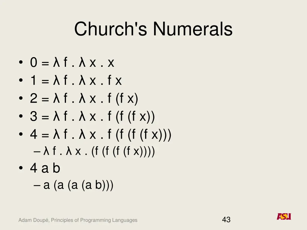 church s numerals