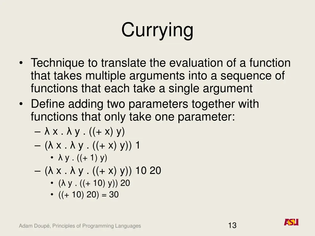 currying