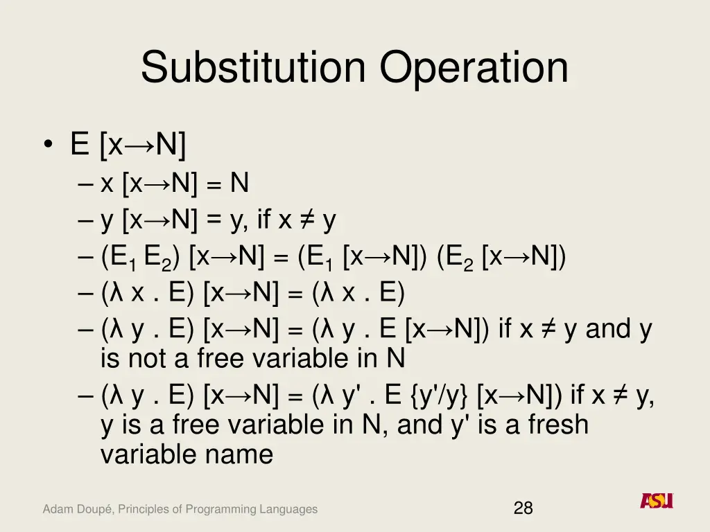 substitution operation