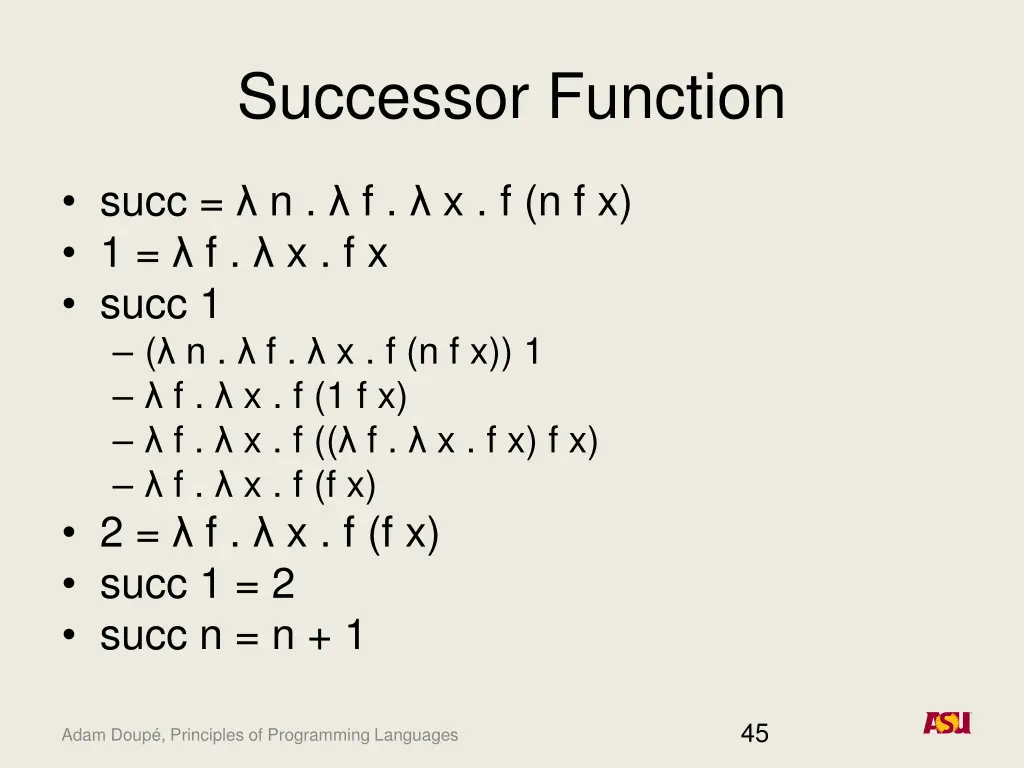 successor function 1