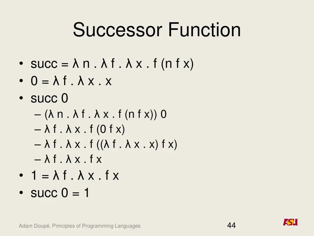 successor function