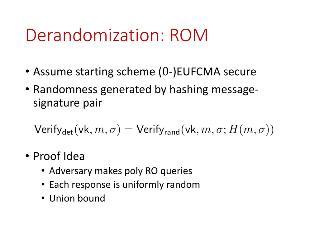 derandomization rom