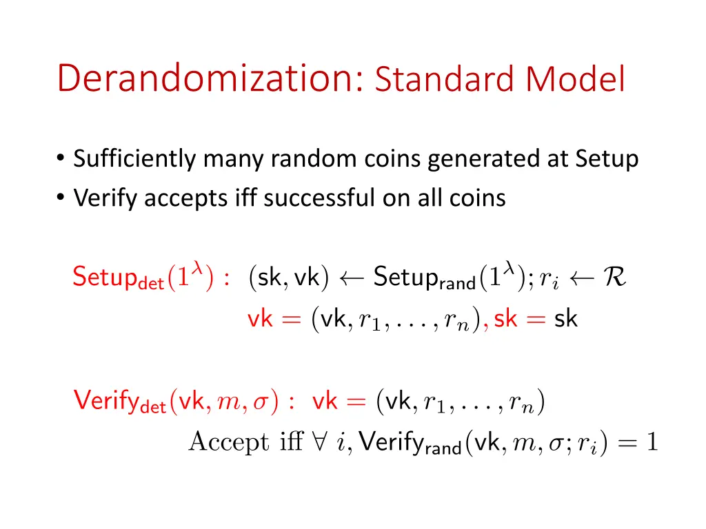 derandomization standard model