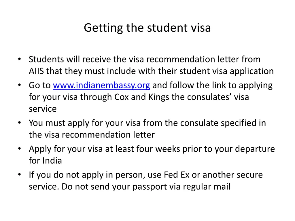 getting the student visa