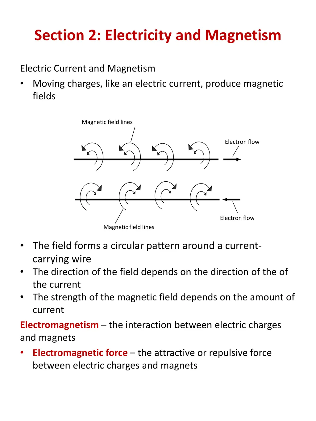 section 2 electricity and magnetism