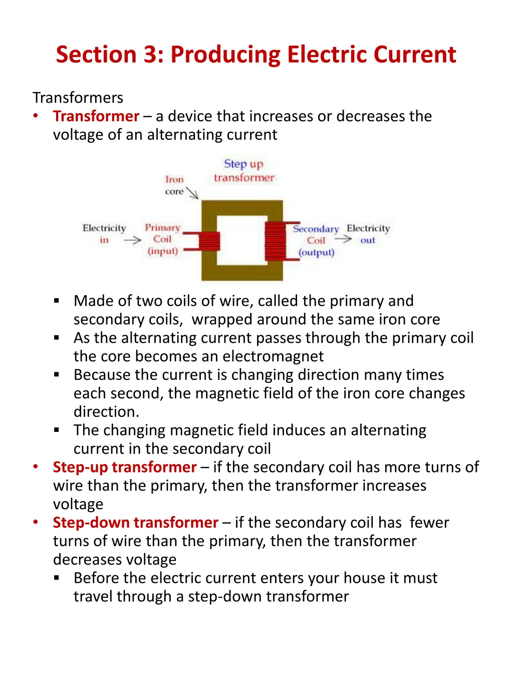 section 3 producing electric current 1