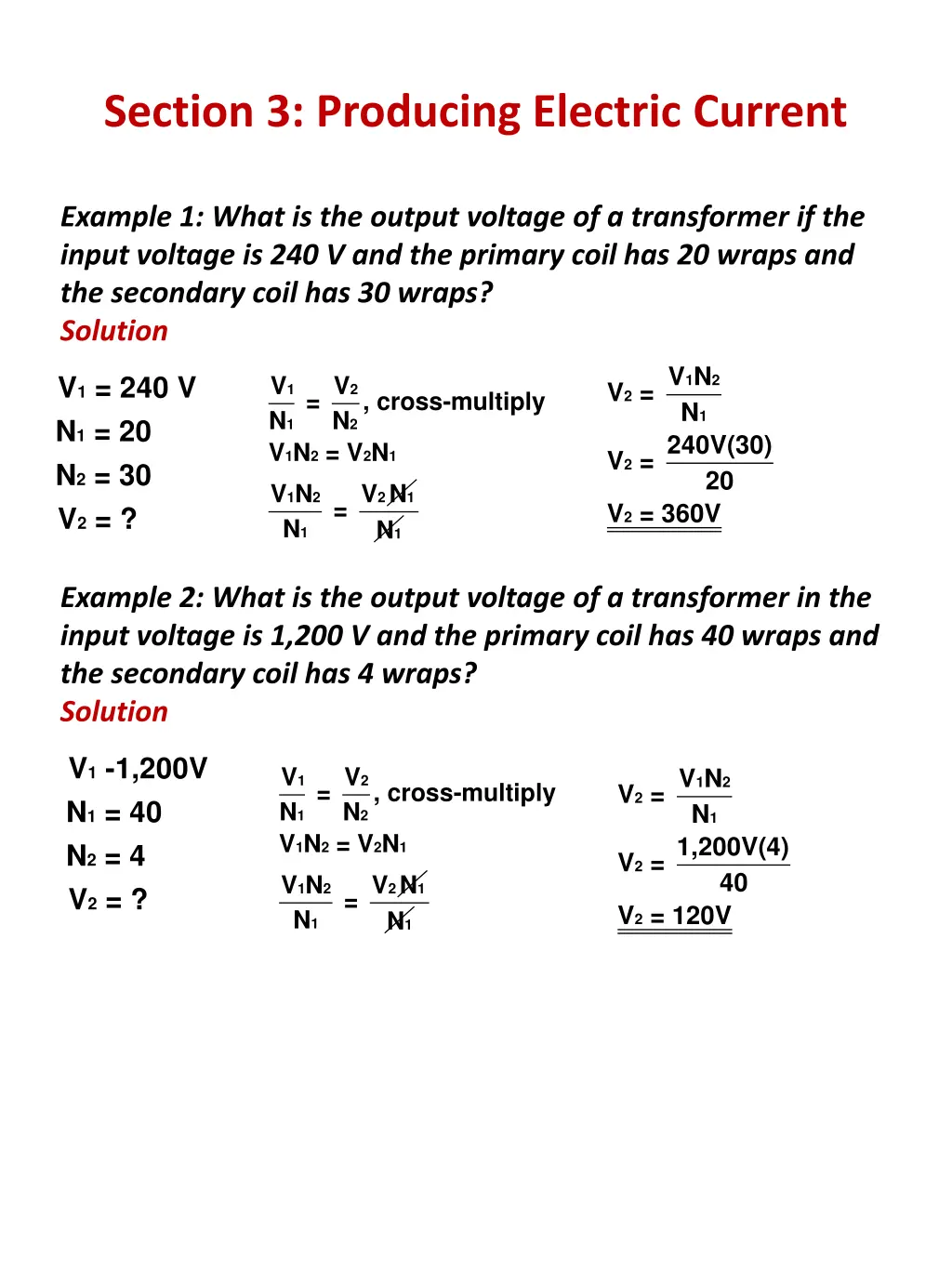 section 3 producing electric current 2