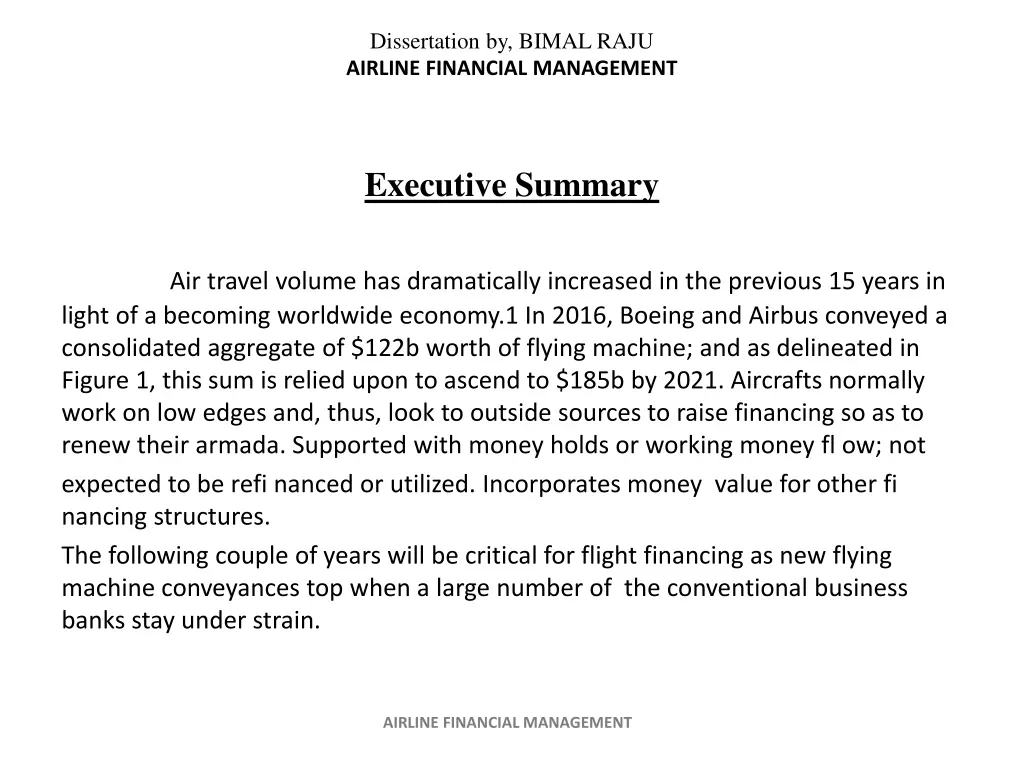 dissertation by bimal raju airline financial 1
