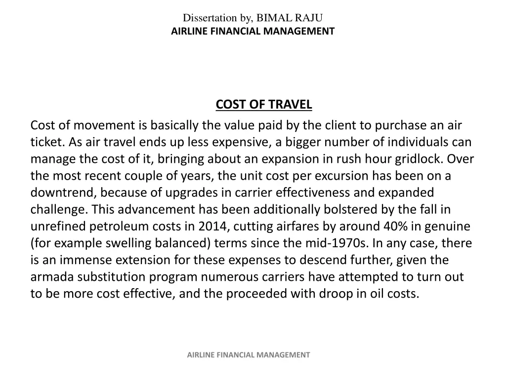 dissertation by bimal raju airline financial 10