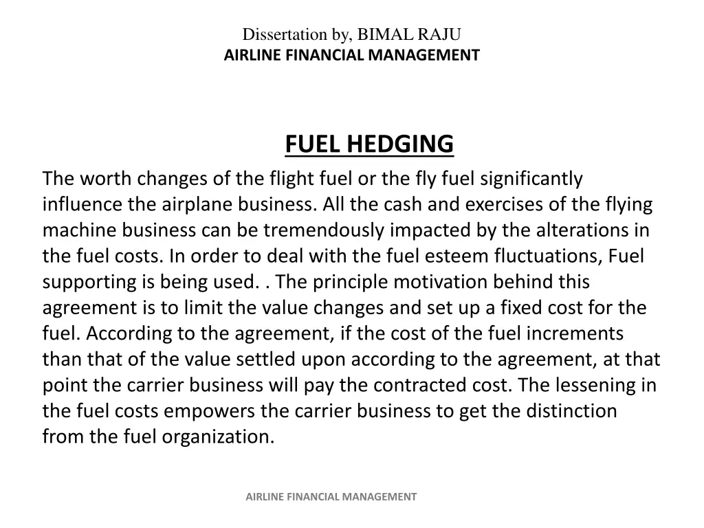 dissertation by bimal raju airline financial 12