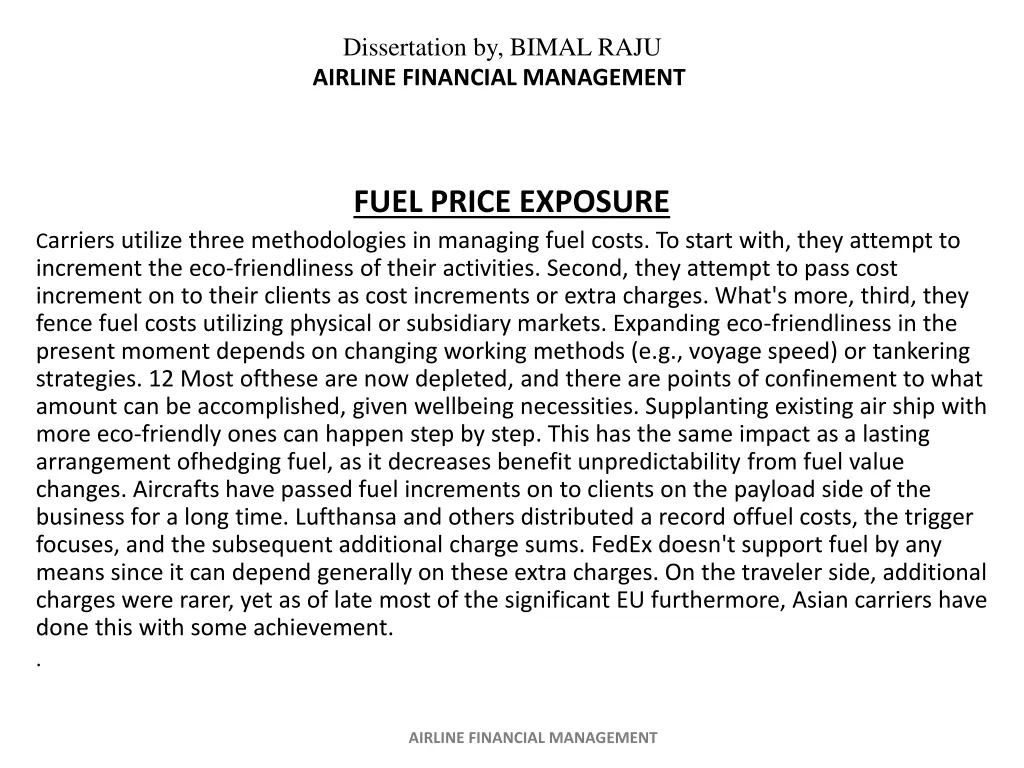 dissertation by bimal raju airline financial 15