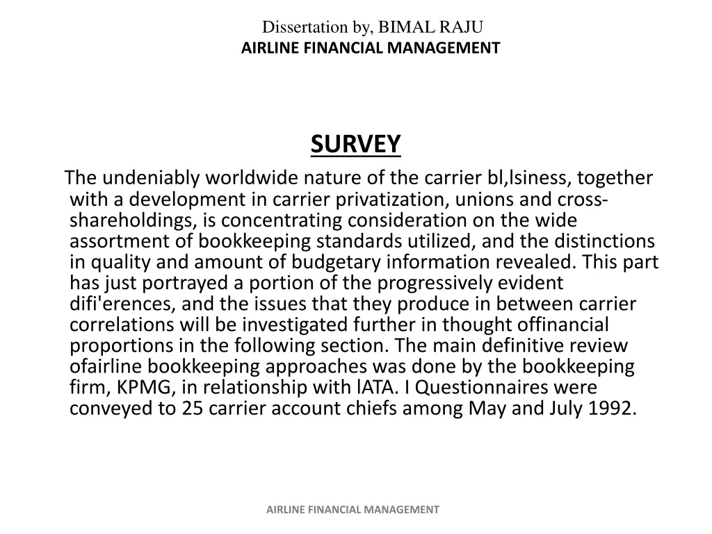 dissertation by bimal raju airline financial 16