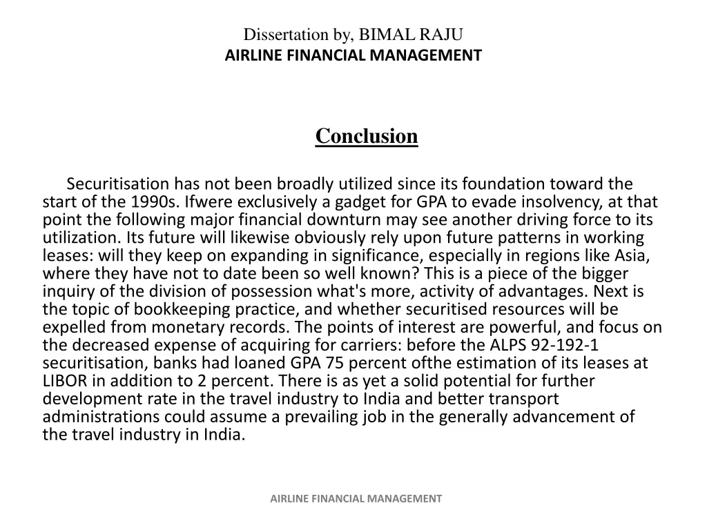 dissertation by bimal raju airline financial 18